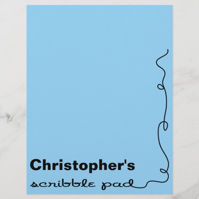 Personalized Blue Scribble Pad (Front)