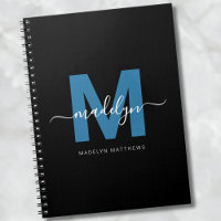 Personalized Blue Script Name Initial Monogram