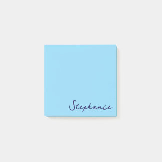 Personalized Blue Script Post it Sticky Notes