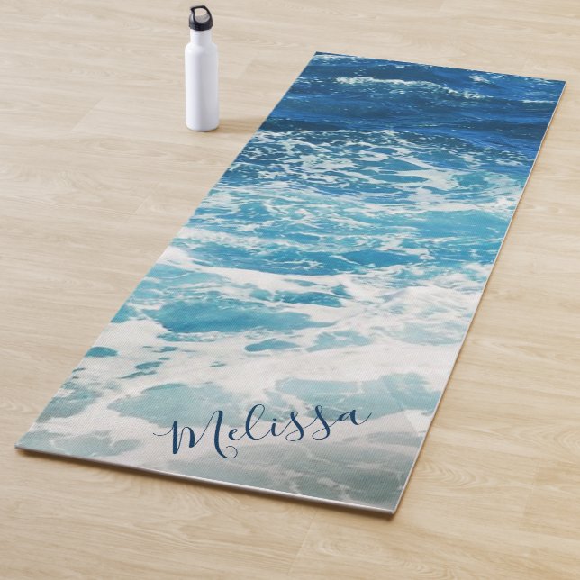 Personalized Blue Sea and Waves Yoga Mat (In Situ)