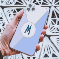 Personalized Blue Sleek modern Geometric monogram