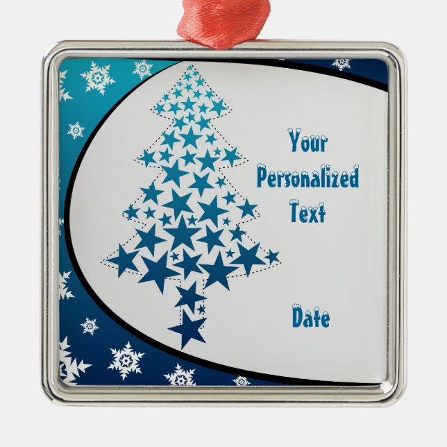 Personalized Blue Snowflake ornament (Front)