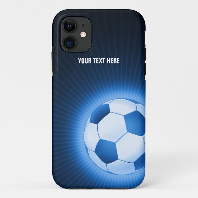 Personalized Blue Soccer Case-Mate iPhone Case (Back)
