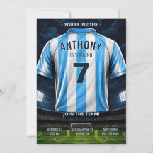 Personalized Blue Soccer Jersey Birthday