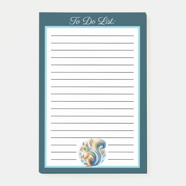 Personalized Blue Squirrel To Do List  Post-it Notes (Front)