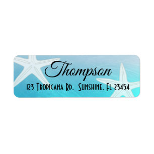 Personalized Blue Starfish  Return Address Labels