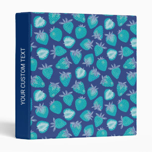 Personalized Blue Strawberry 3 ring binder