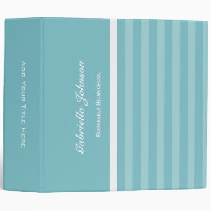 Personalized: Blue Stripe Binder