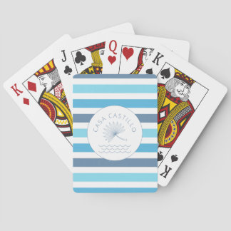 Personalized Blue Stripe Classic Playing Cards