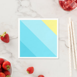 Personalized Blue Stripe Standard Cocktail Paper Napkin