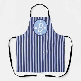 Personalized blue striped nautical  Apron