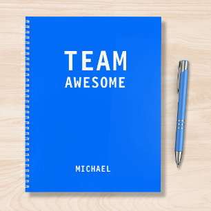 Personalized Blue Team Coworker Gift Notebook