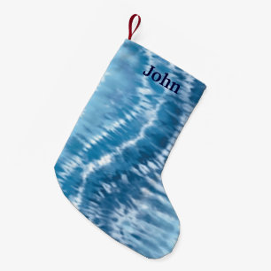 Personalized Blue Tie Dye Christmas Stocking