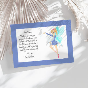 Personalized Blue Tooth Fairy Thank You Card