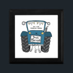Personalized Blue Tractor Country Wedding Gift Box<br><div class="desc">A tractor country farm wedding gift which can be personalized.
If you would like to change the size or font please click on the edit button to customize further.
The bunting in the tractor is in a subtle cream and white.</div>