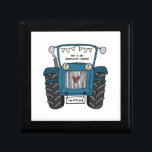 Personalized Blue Tractor Country Wedding Gift Gift Box<br><div class="desc">A tractor country farm wedding gift which can be personalized.
If you would like to change the size or font please click on the edit button to customize further.
The bunting in the tractor is in a subtle cream and white.</div>