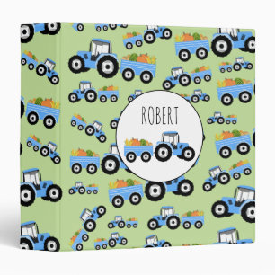 Personalized Blue Tractor Truck Farm Produce Binder