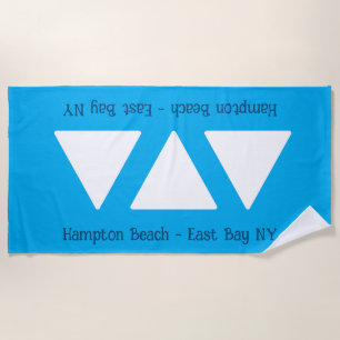 Personalized Blue Triangles Beach Towel” Towel