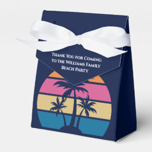 Personalized Blue Tropical Beach Party Favor Box