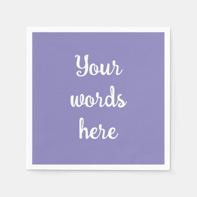 Personalized Blue Violet Paper Napkins (Front)