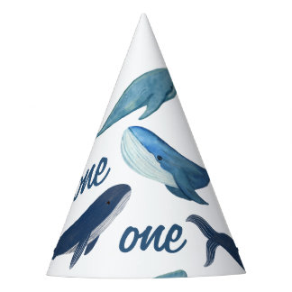 Personalized Blue Whale Ocean Sea themed party hat