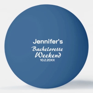 Personalized Blue White Bachelorette Party Ping Pong Ball
