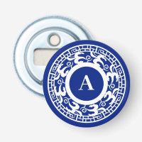 Personalized Blue White Chinoiserie Chic Monogram