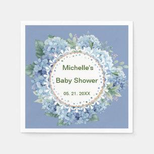 Personalized Blue & White Florals Napkin