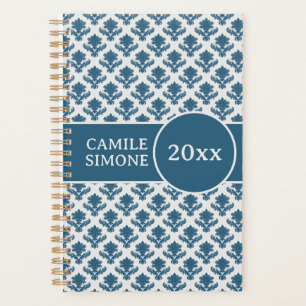 Personalized Blue & White French Tapestry Planner