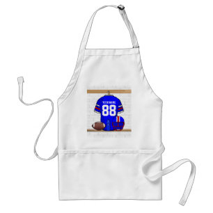Personalized Blue White Red Football Jersey Standard Apron