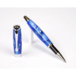 Personalized Blue & White Roller Ball Pen<br><div class="desc">This E422 Style Promotional Rollerball Pen has a marbleized Blue & White gloss body and features a sleek removable cap and clip with chrome plated fittings and a low cost Roller Ball refill. This rollerball pen not only looks and feels great, the oversized contour shape of the body fits so...</div>