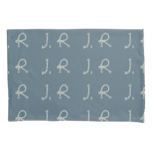 Personalized Blue White Rope Knot Monogram Nautica Pillowcase