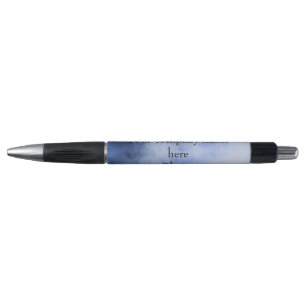 Personalized Blue White Watercolor Business Pens