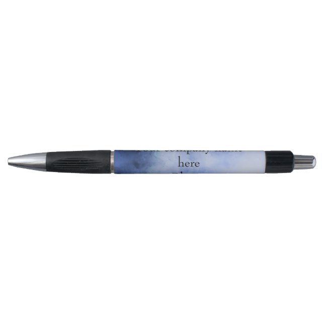 Personalized Blue White Watercolor Business Pens (Front)