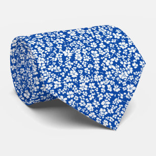 Personalized Blue Wildflower Field Scatter Pattern Tie