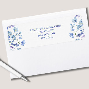 Personalized Blue Wildflower Floral Return Address