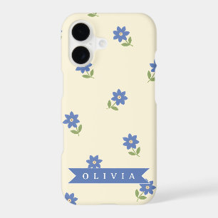Personalized Blue Wildflower Pattern Name Gift