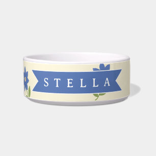 Personalized Blue Wildflower Pattern Name Gift Bowl