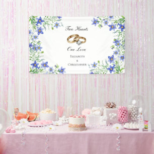 Personalized Blue Wildflowers Engagement Banner