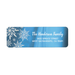 Personalized Blue Winter Christmas Snowflake