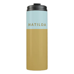Personalized Blue Yellow Geometric Colour Block Thermal Tumbler