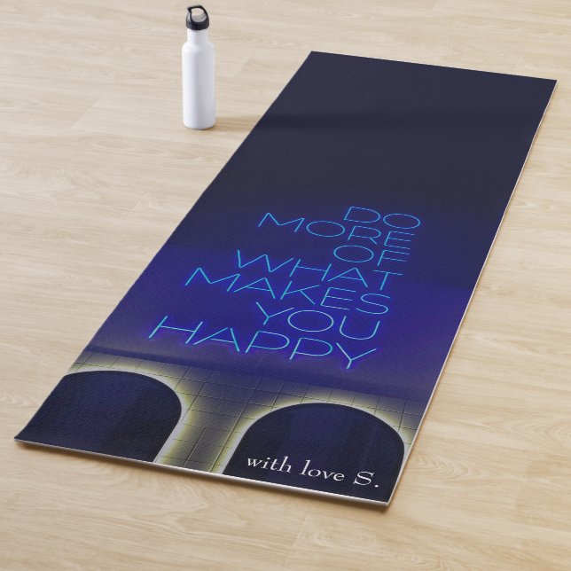 Personalized Blue Yoga Mat - Custom Name/Initials  (In Situ)
