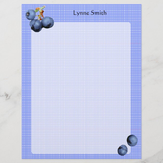 Personalized Blueberries Letterhead (Front)
