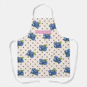 Personalized Blueberry Polka Dot Cute Vintage Apron
