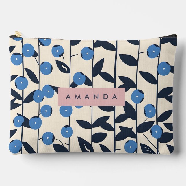 Personalized Blueberry Vine Nature  Accessory Pouch (Front)