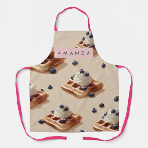 Personalized Blueberry Waffle Dessert Pattern Apro Apron