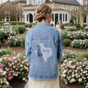 Personalized Bluebonnet Texas Denim Jacket