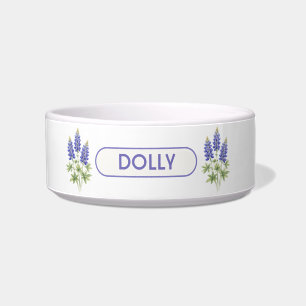 Personalized Bluebonnets Texas Lupin Pet Bowl