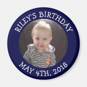 Personalized Bluee Photo Reminder Magnet