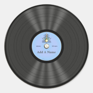 Personalized Bluegrass Vinyl Record Classic Round Sticker